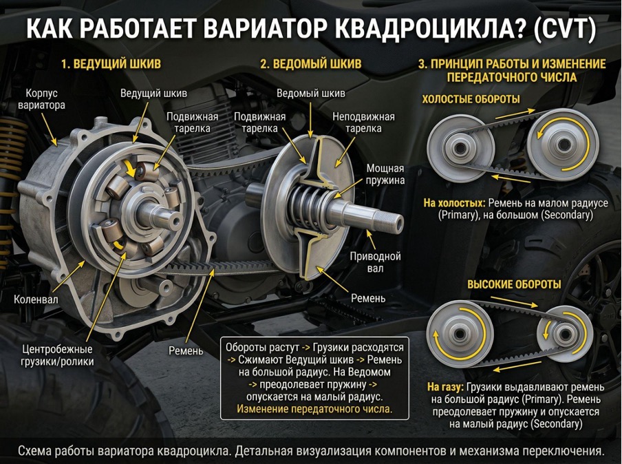 Корпус вариатора квадроцикла